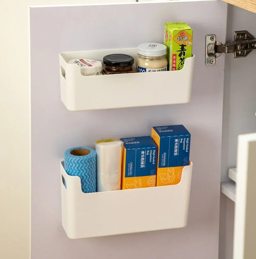 Prime Deal Zone non perforated cling film rack inside cabinet wall shelf for kitchen storage and dish drying organization