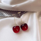 sweet cherry drop dangle earrings, fruit design - view 7