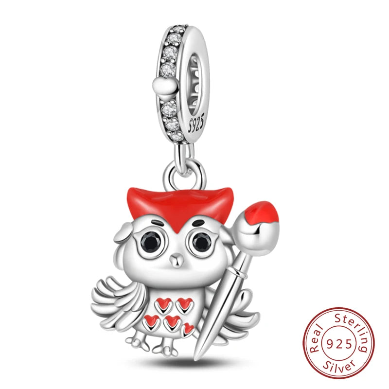 925 Sterling Silver Red Wine & Chili Charm Beads