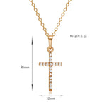 zircon cross pendant necklace, unisex hip hop chain - view 6