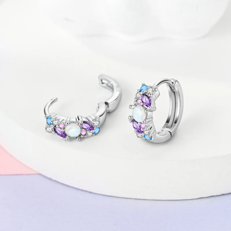 925 sterling silver butterfly hoop earrings, coloured zircon accents - view 18