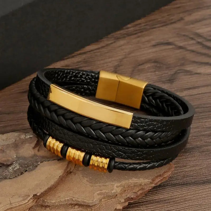 men's multi-layer woven leather bracelet - view 12