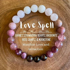 Pink amethyst couple bracelets set with natural stone beads, handmade jewelry for women and men, ideal for self-love and romantic gifts