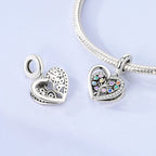 925 sterling silver charm beads, love family and life designs - view 15