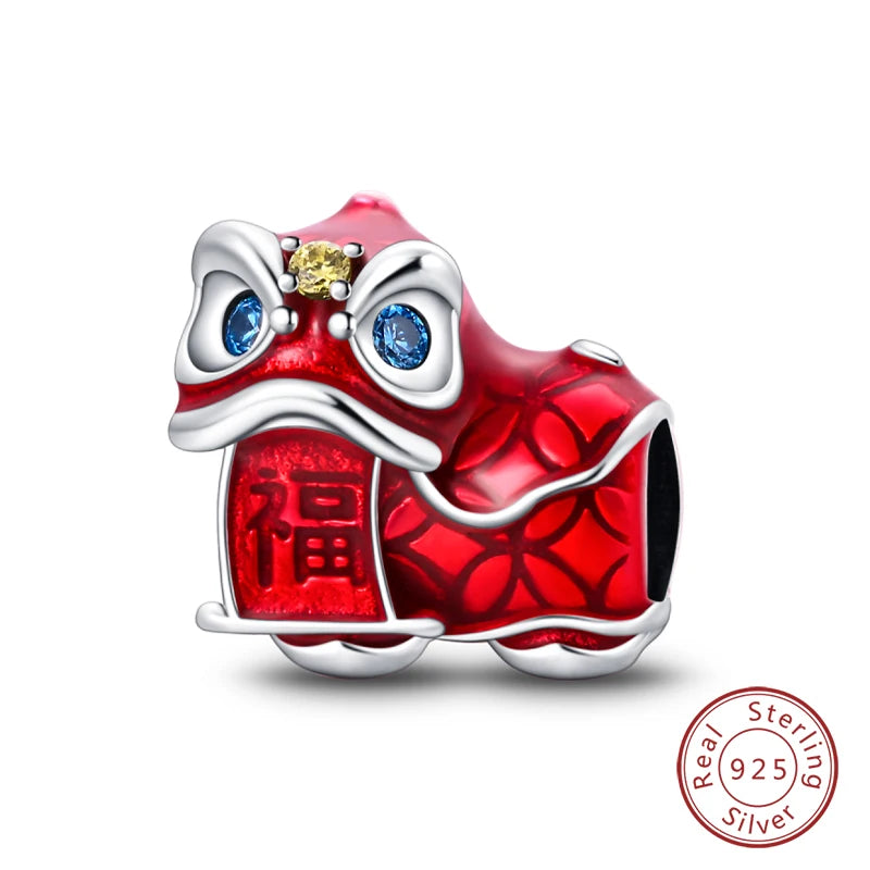 925 Sterling Silver Red Wine & Chili Charm Beads