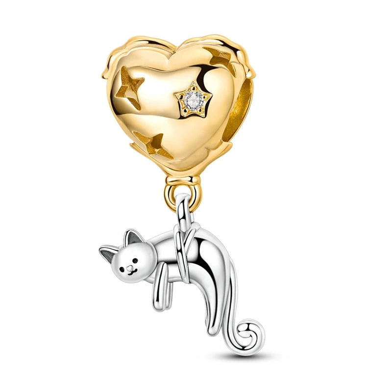 925 Sterling Silver Gold-Tone Charm Beads — Crosses, Bows & Mixed Designs