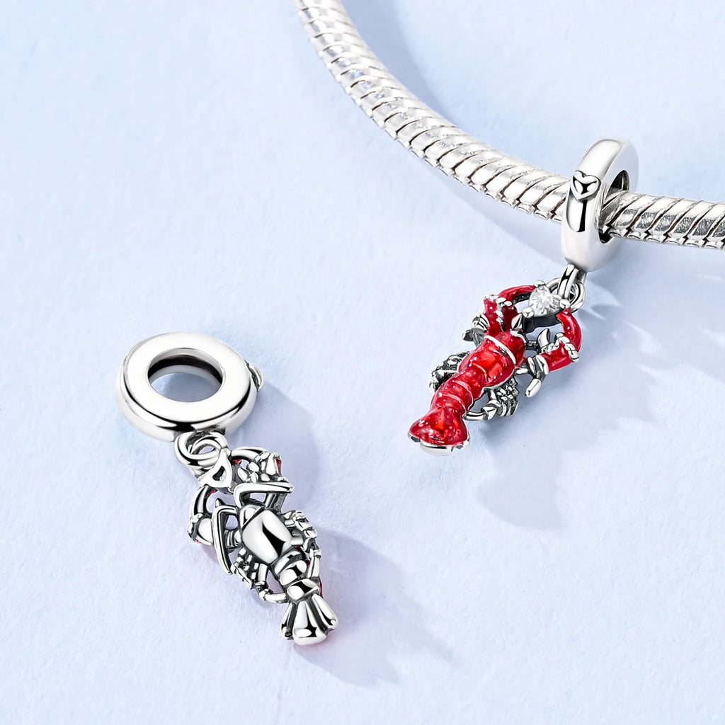 925 Sterling Silver Red Wine & Chili Charm Beads