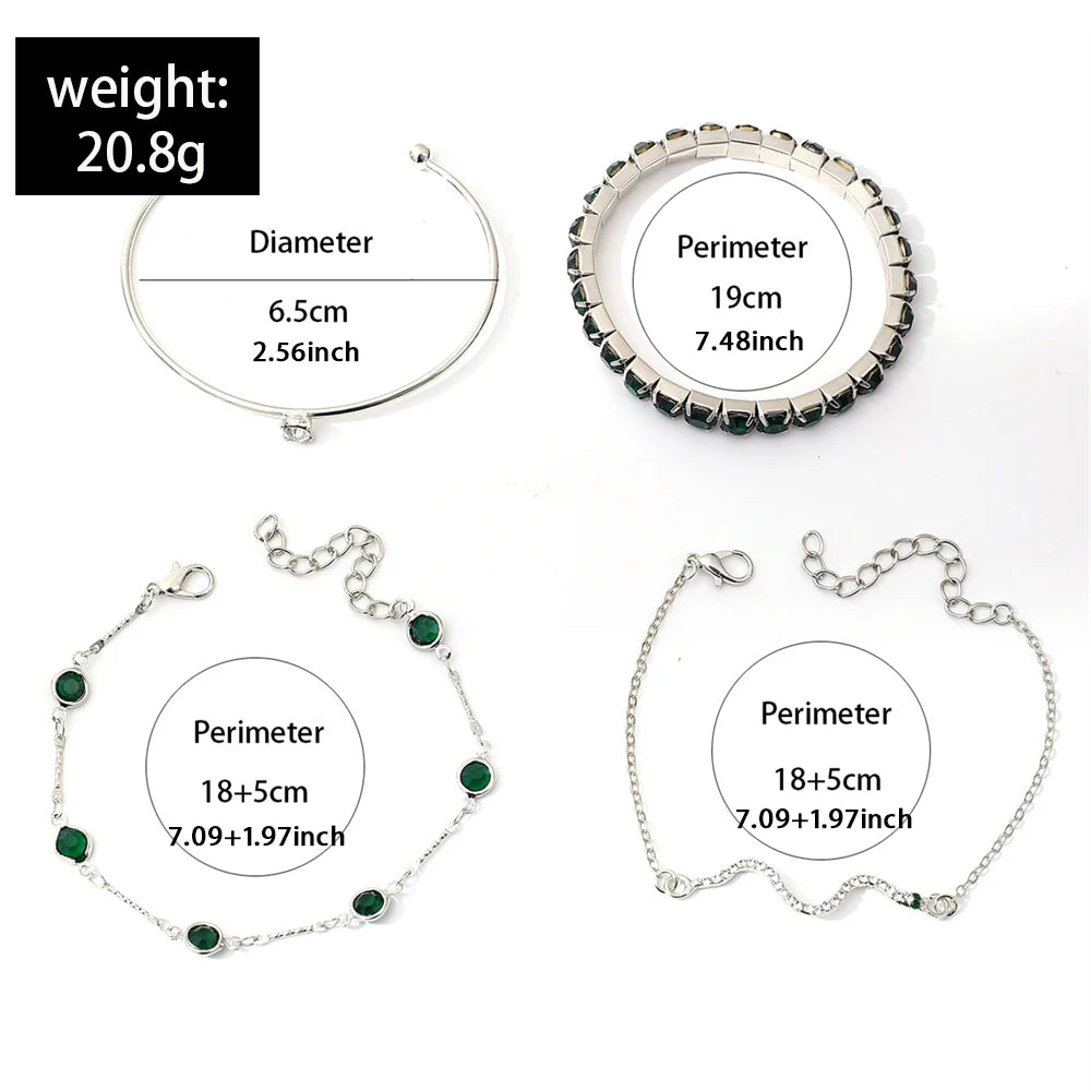 snake and gemstone rhinestone bangle set - view 13