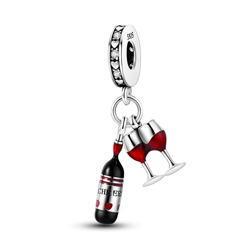 925 Sterling Silver Charm Beads — Mixed Dangle Designs