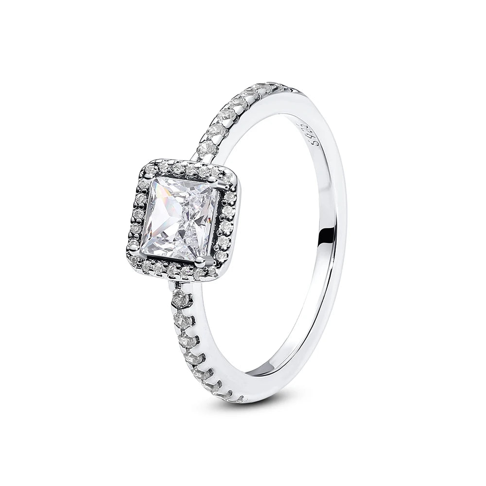 925 Sterling Silver Crown Heart Ring with Zircon