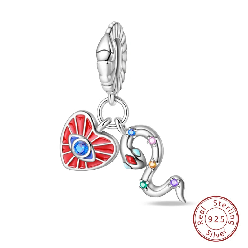 925 Sterling Silver Red Wine & Chili Charm Beads