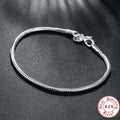 925 sterling silver snake chain bracelet, slim - view 11