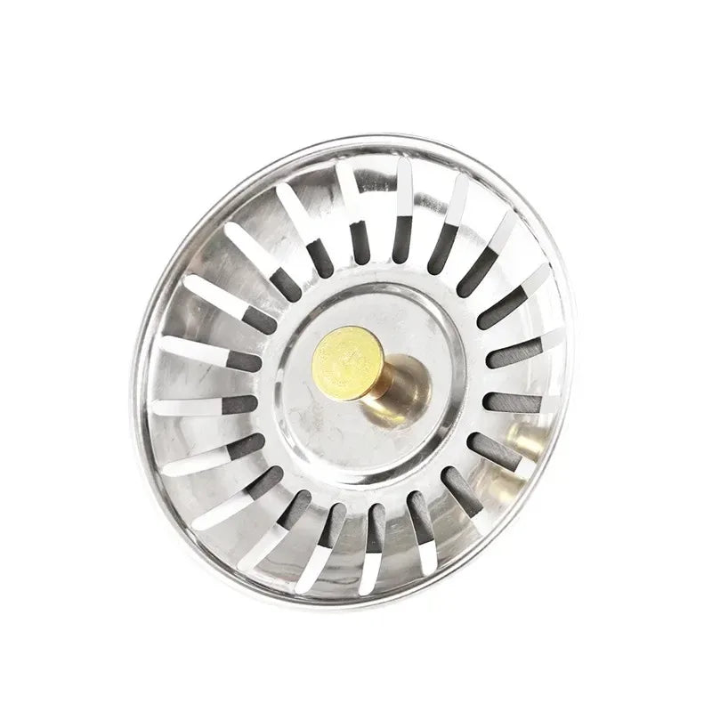 Prime Deal Zone 2-piece kitchen sink strainer stopper and waste plug with filter for preventing debris in kitchen drain.