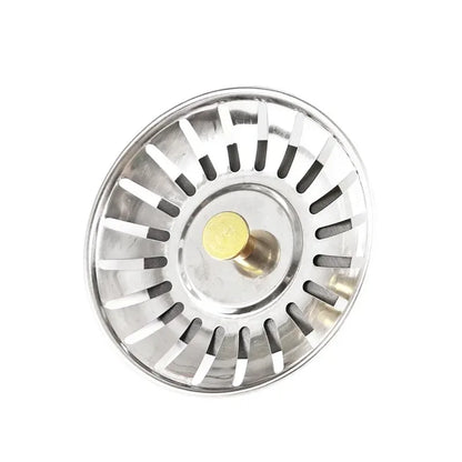 Prime Deal Zone 2-piece kitchen sink strainer stopper and waste plug with filter for preventing debris in kitchen drain.