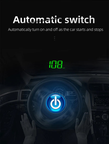HD Car Head Up Display M2 by Prime Deal Zone showing speed and navigation data projected onto a vehicle windshield