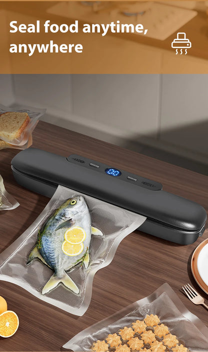 Prime Deal Zone SaengQ vacuum sealer machine with free vacuum bags for food sealing and storage.