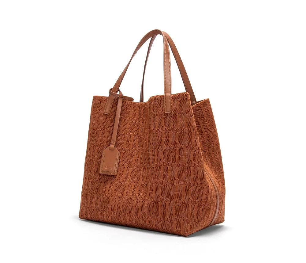 Prime Deal Zone CH high-quality craft large capacity ladies shoulder handbag with classic pure color and outer pocket.