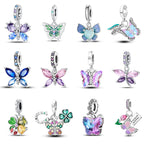 925 silver-plated multicolour butterfly charm bead