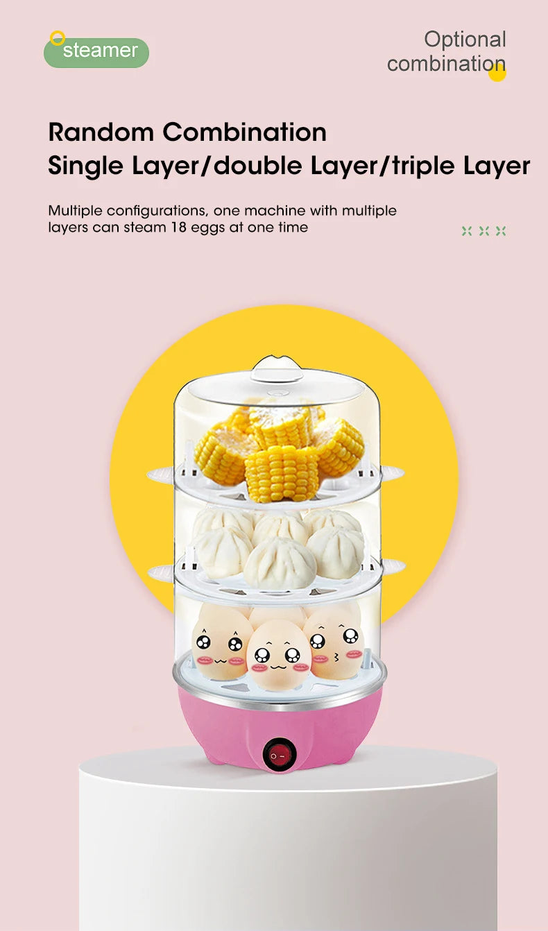 Prime Deal Zone automatic egg cooker with 7-egg capacity, multi-functional steamed egg and custard maker, compact kitchen gadget