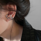 Y2K irregular liquid metal clip earrings - view 10