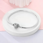 925 sterling silver charm bracelet, pave zirconia - view 3