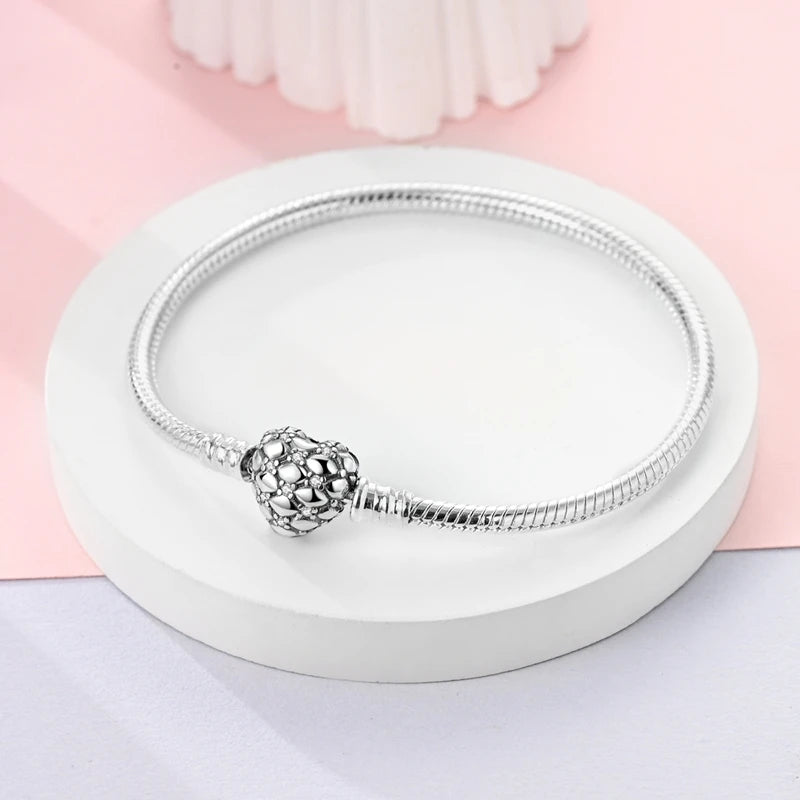 925 sterling silver charm bracelet, pave zirconia - view 3