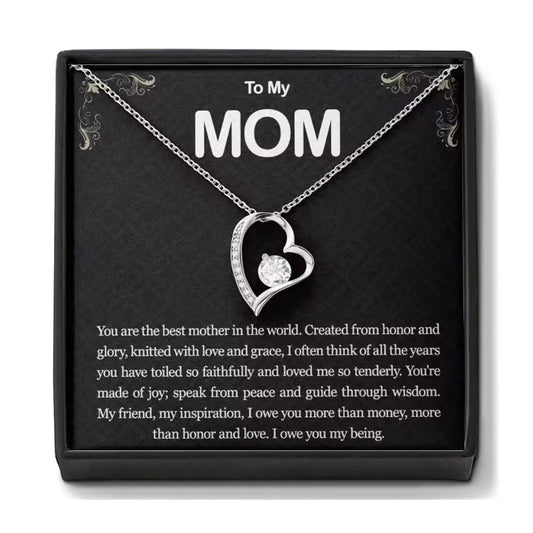 Elegant heart pendant necklace by Prime Deal Zone, perfect for Mother's Day or birthday, displayed with decorative gift box.