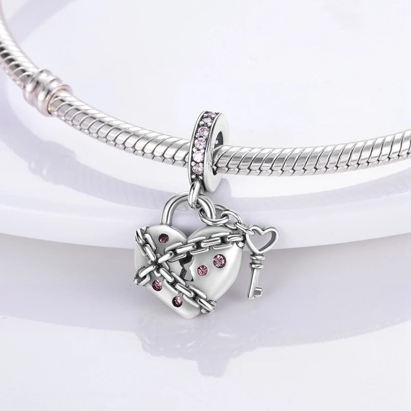 925 sterling silver charm beads, love family and life designs - view 12