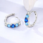 925 sterling silver butterfly hoop earrings, coloured zircon accents - view 6