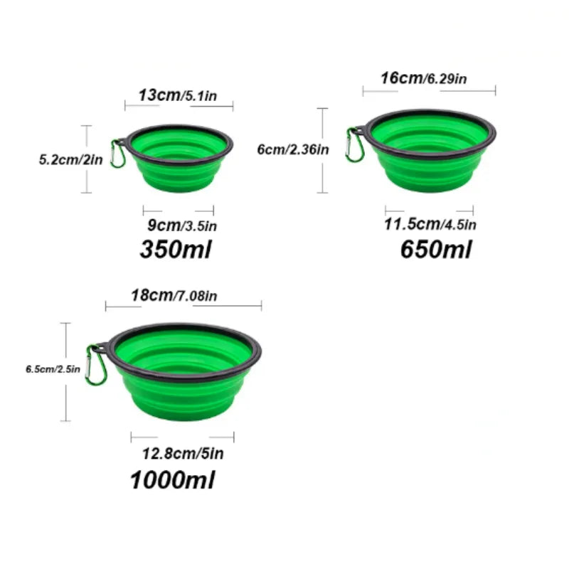 Collapsible TPR pet food and water bowl for cats and dogs, portable silicone travel bowl for outdoor use by Prime Deal Zone