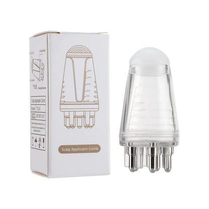 Prime Deal Zone scalp applicator comb with hexagon head, oil roller ball, and massage tips for hair regrowth and styling.