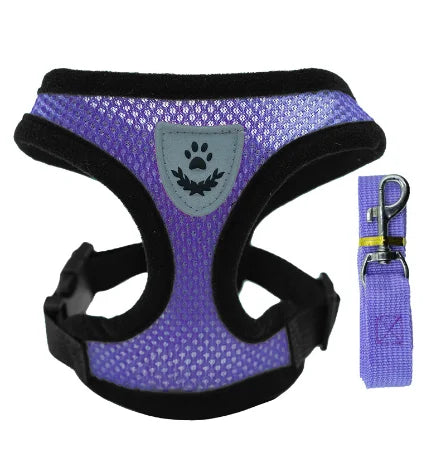 Prime Deal Zone cat harness vest with leash, adjustable mesh design for small and medium dogs, pet walking accessory