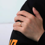 stainless steel minimalist band ring - view 16