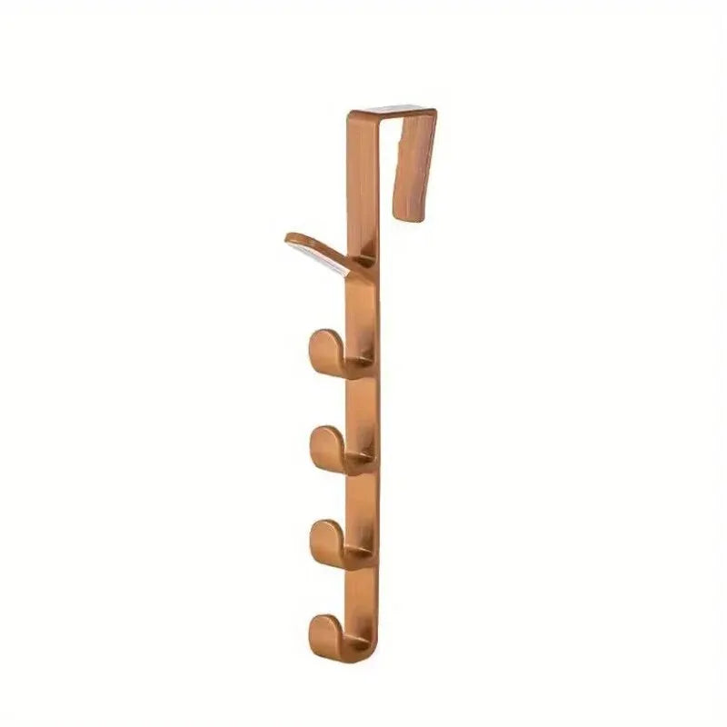 Plastic over-the-door clothes hanger rack with hooks for bags and purses, ideal for bedroom storage organization by Prime Deal Zone.