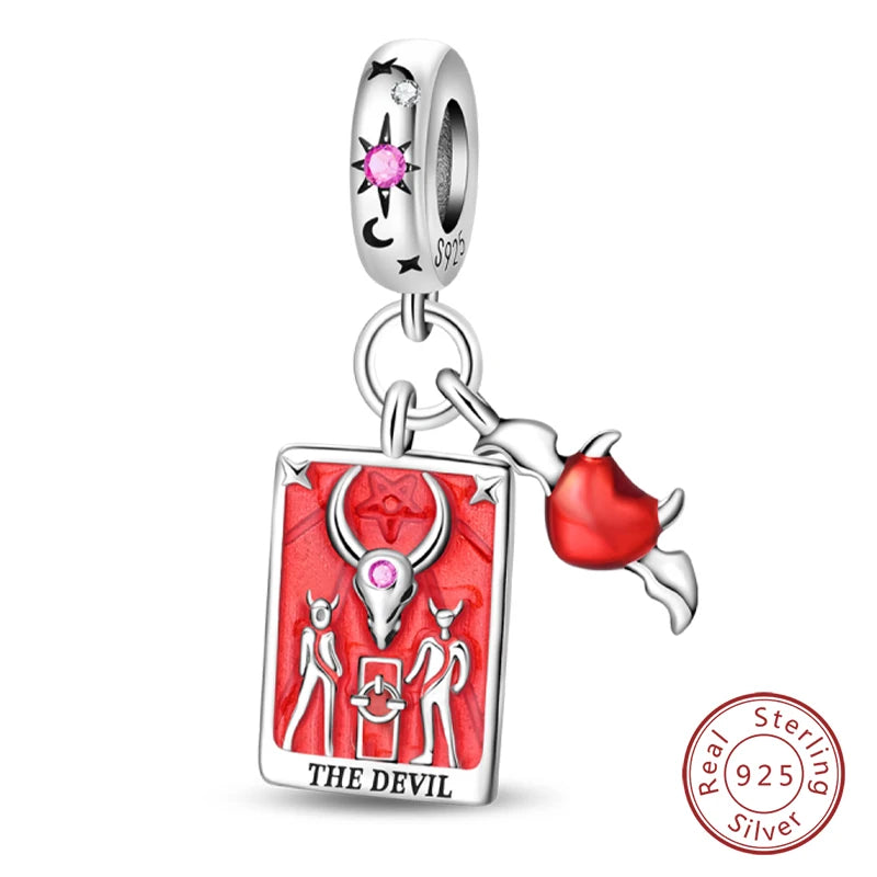 925 Sterling Silver Red Wine & Chili Charm Beads