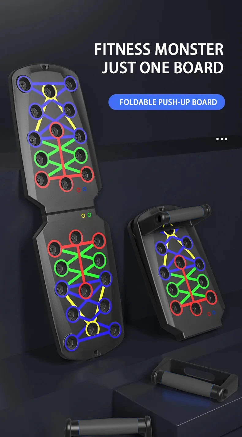 Prime Deal Zone portable multifunctional push-up board set with handles, foldable design for chest, arms, back, and abdominal workouts.