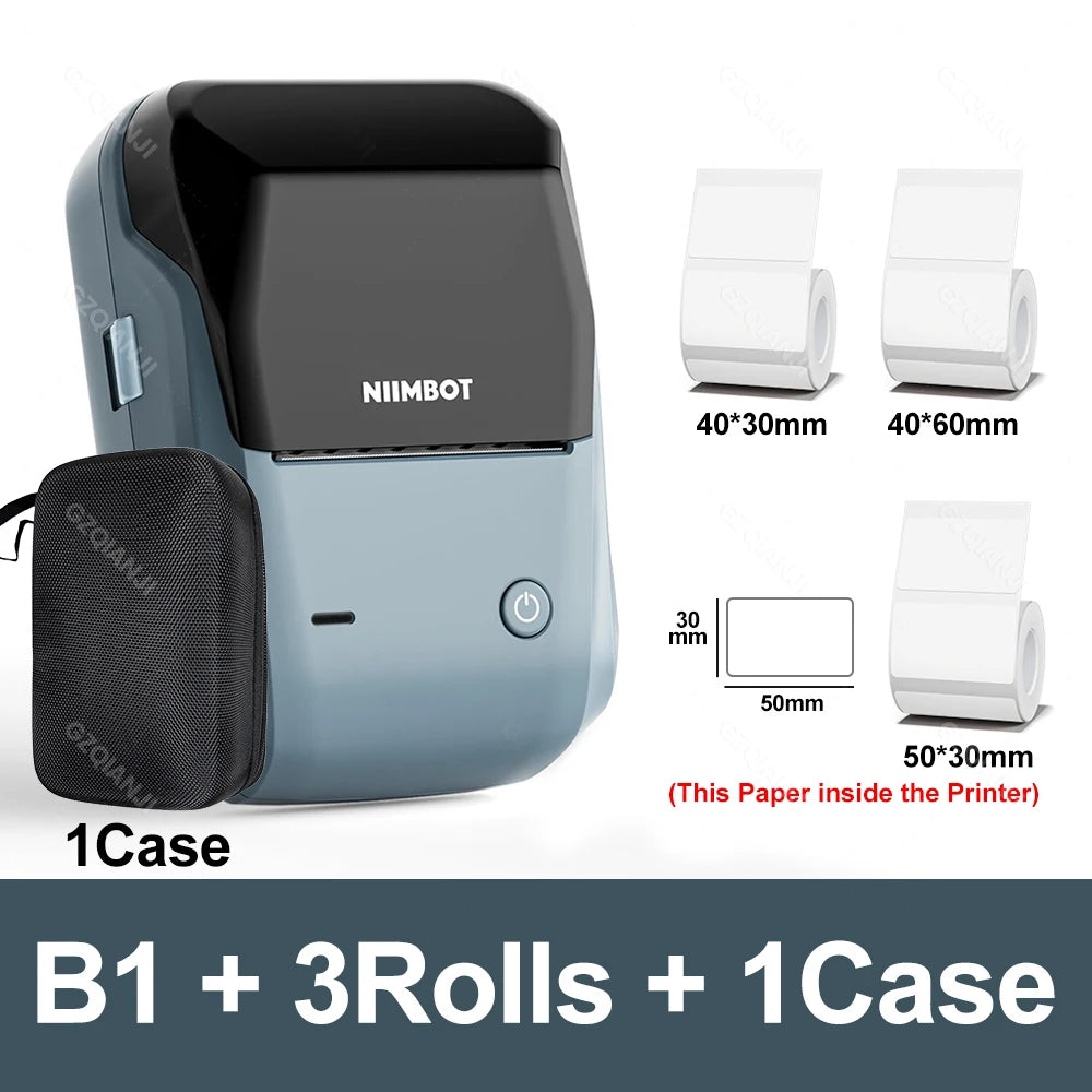 NIIMBOT B1 Mini Bluetooth Label Maker | Portable Thermal Printer for Round, UV & Custom Sticker Labels