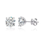925 sterling silver moissanite stud earrings, multi-tone - view 11
