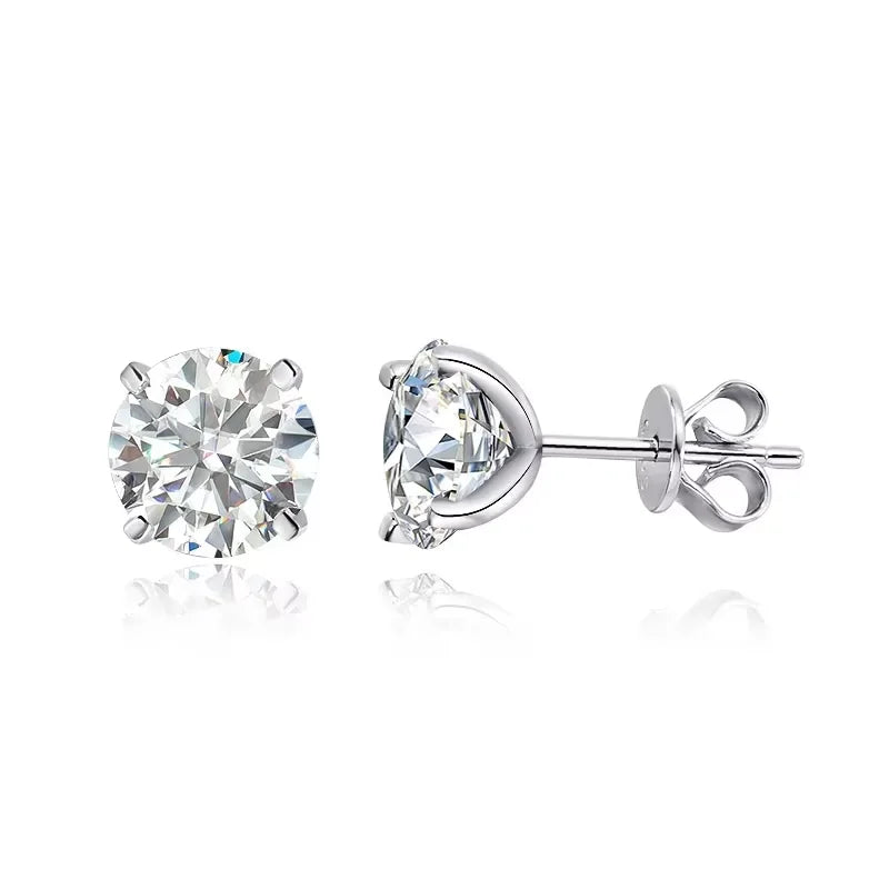 925 sterling silver moissanite stud earrings, multi-tone - view 11