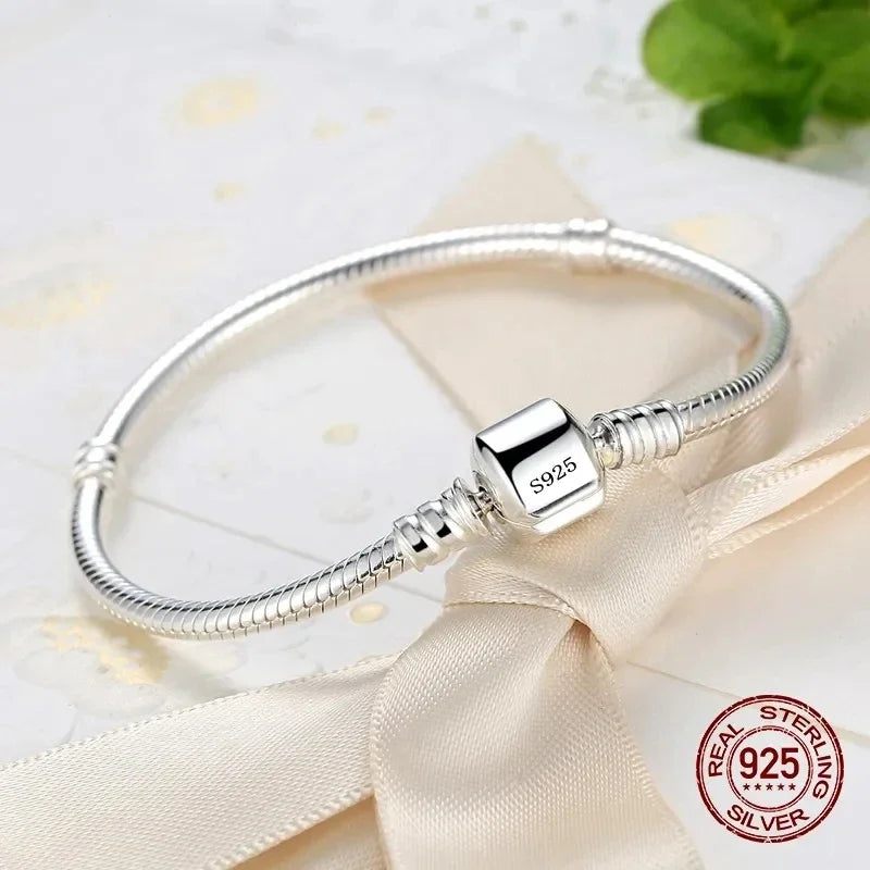 925 sterling silver snake chain bracelet, slim - view 12