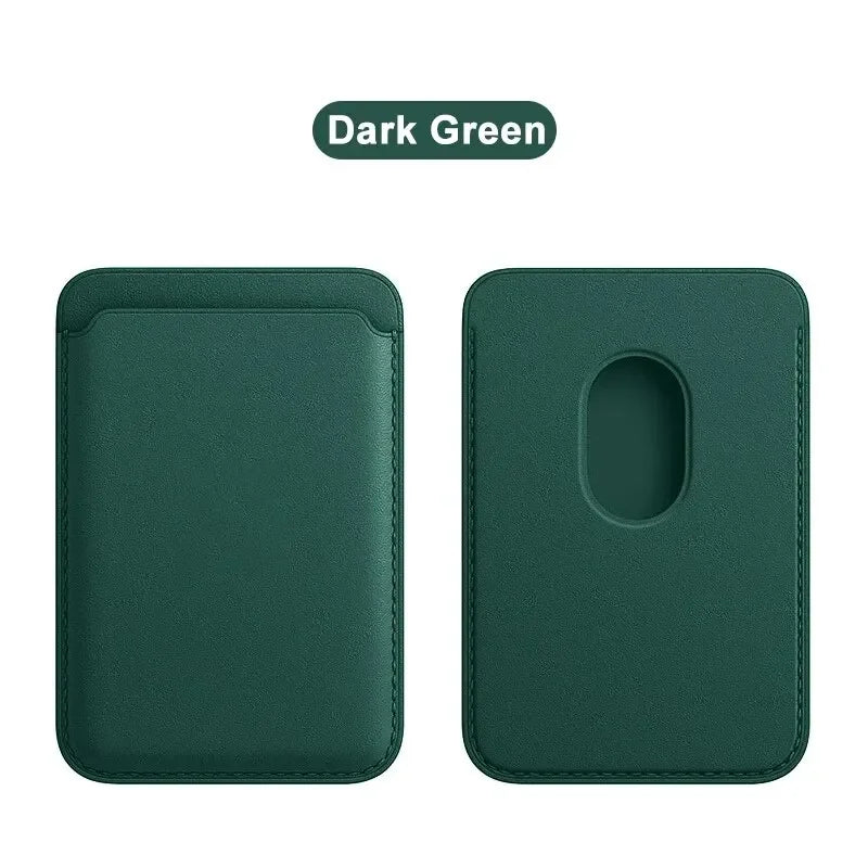 Prime Deal Zone MagSafe leather wallet case with magnetic cover for iPhone and Samsung, featuring card holder slots and sleek design.