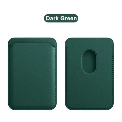 Prime Deal Zone MagSafe leather wallet case with magnetic cover for iPhone and Samsung, featuring card holder slots and sleek design.