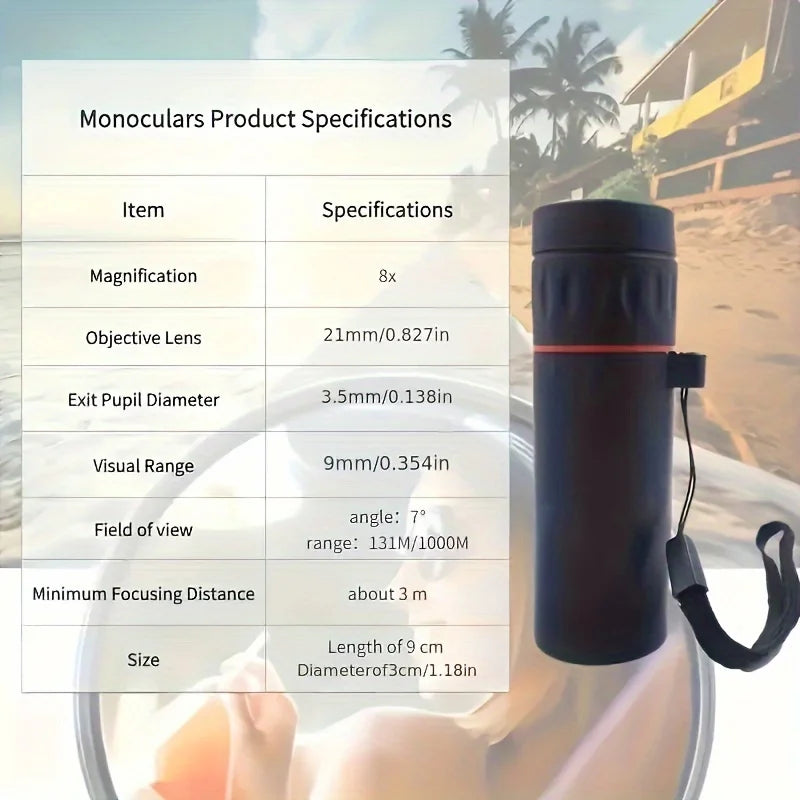 Prime Deal Zone 2025 2000X25 HD monocular telescope for travel, hiking, bird watching, camping, and stargazing.