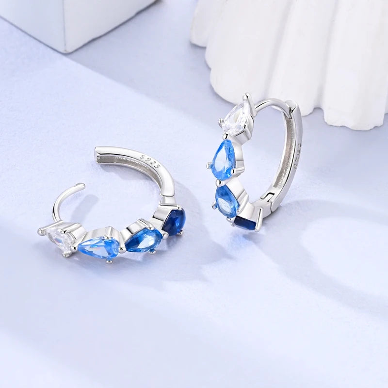 925 sterling silver zircon drop earrings, four-leaf clover and star - view 3