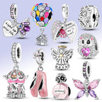 925 sterling silver charm beads, mixed dangle designs - view 6