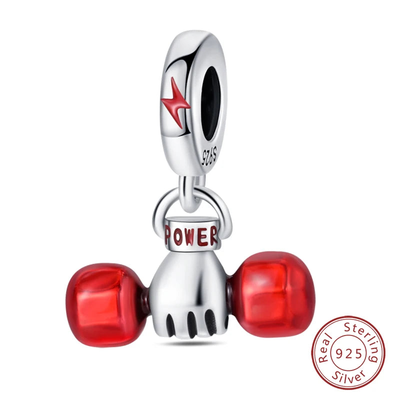 925 Sterling Silver Red Wine & Chili Charm Beads