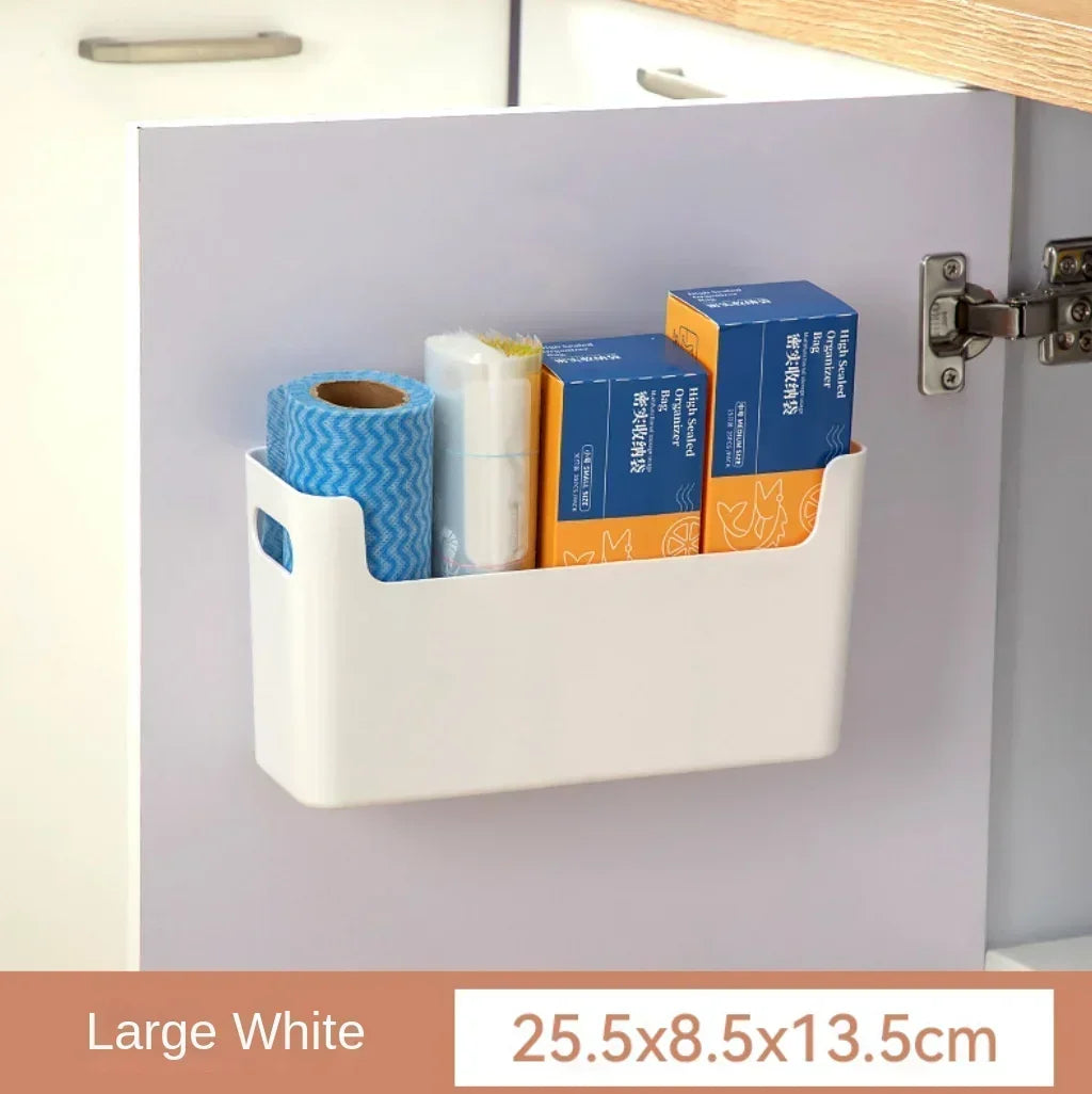 Prime Deal Zone non perforated cling film rack mounted inside cabinet, wall-mounted kitchen spice and dish drying organizer shelf