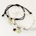 luminous glow bead couple bracelet set, stars moons and hearts - view 9
