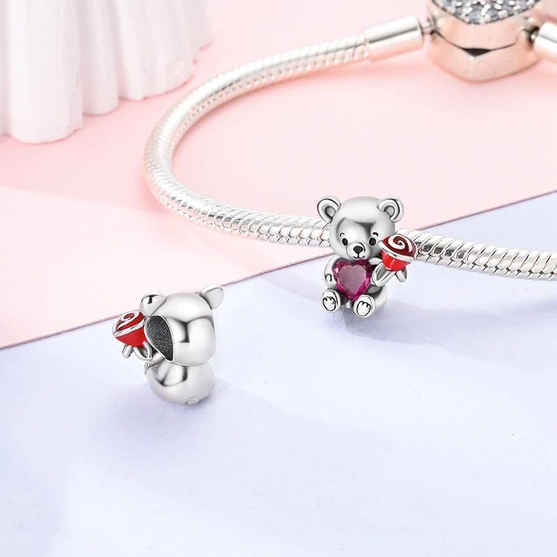 925 sterling silver charm beads, mixed dangle designs - view 8