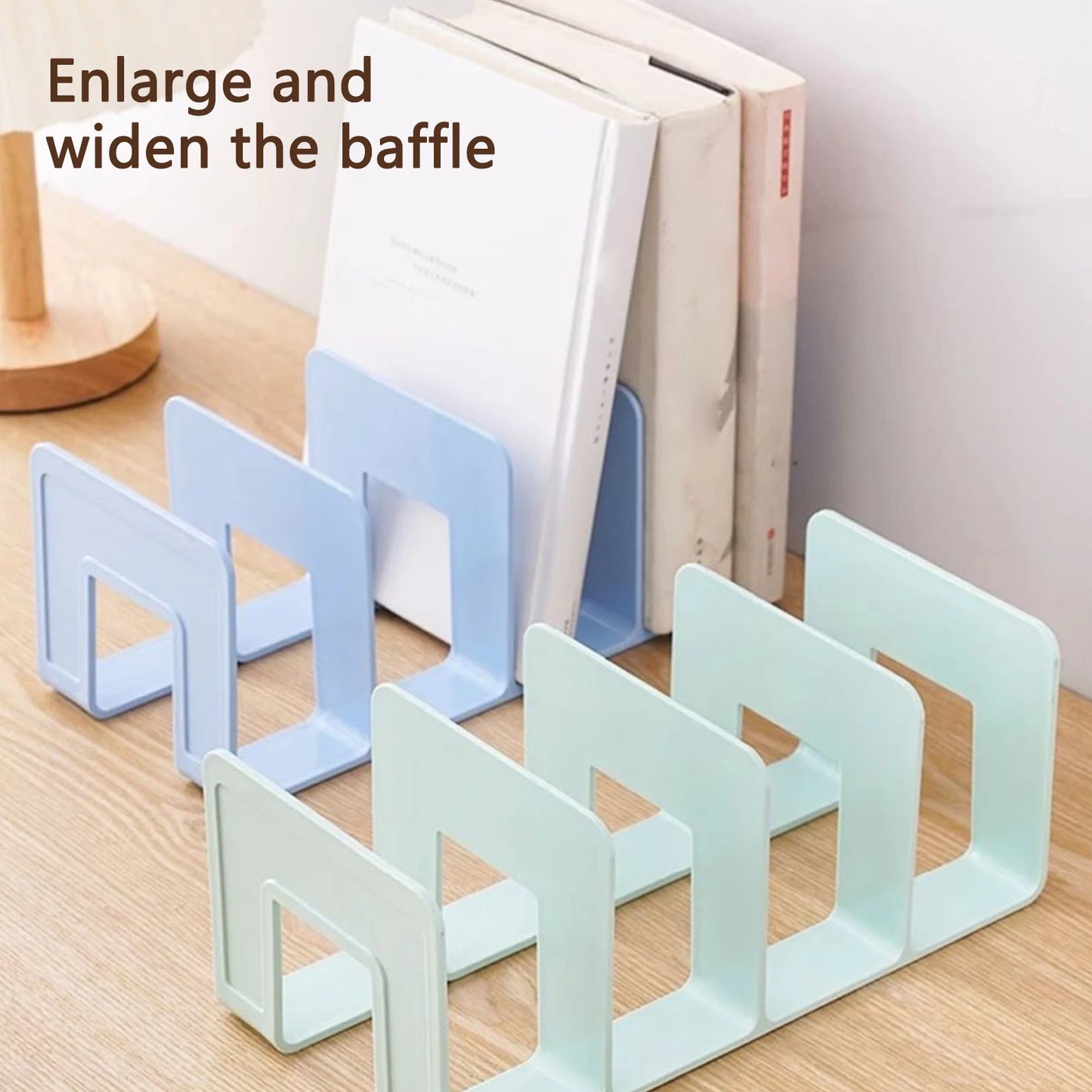 Macaron Colored Vertical Desk File Storage Rack | 4-Compartment Plastic Book & Folder Organizer for Home, School & Office